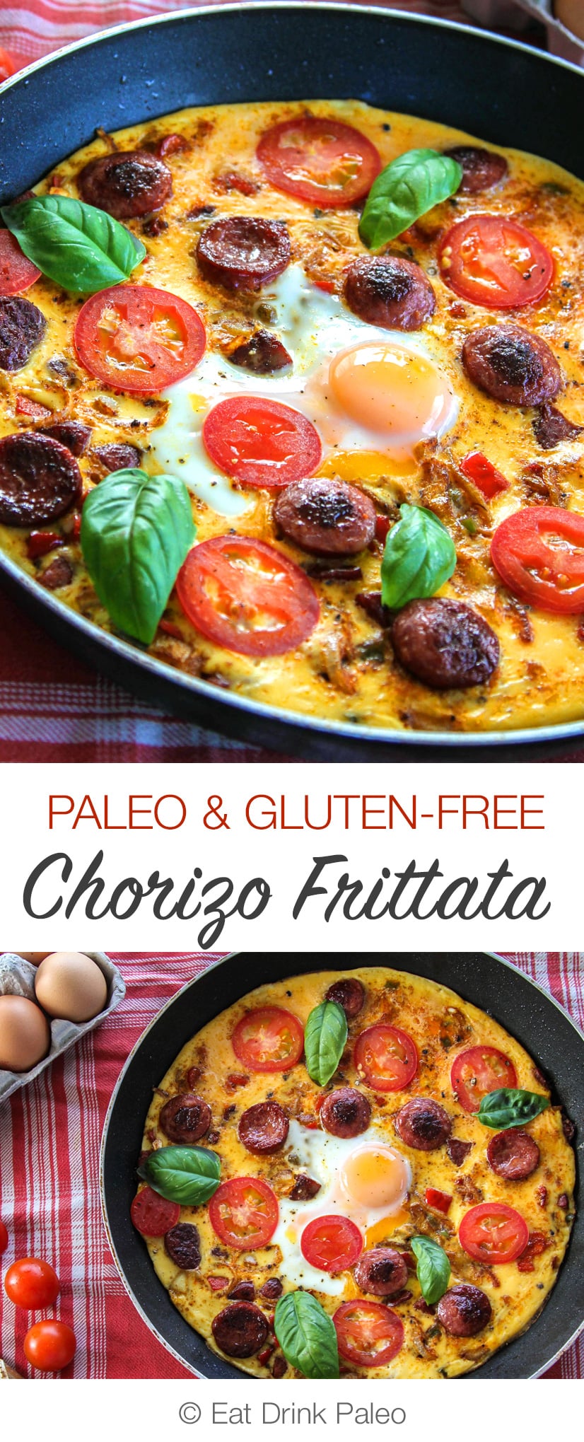 Paleo Frittata With Chorizo, Peppers & Tomatoes