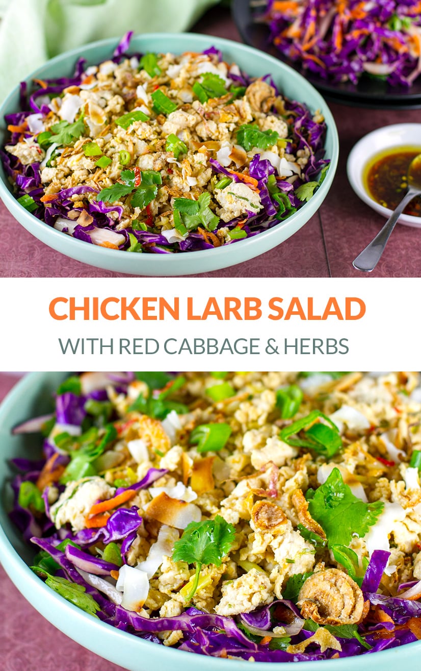 Thai-inspired chicken larb salad (keto, low-carb, paleo, gluten-free)