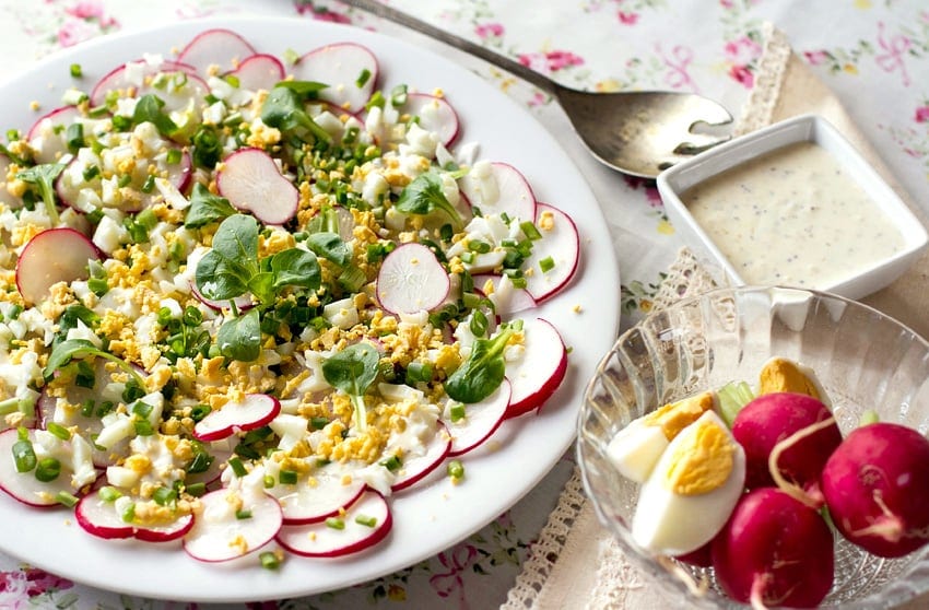 Radish Salad With Egg & Creamy Dressing (Keto, Gluten-free)