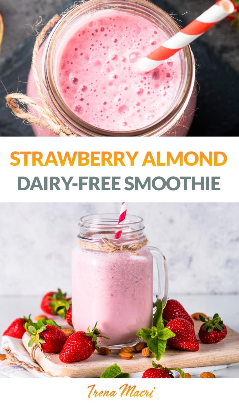 Strawberry Coconut Almond Smoothie (Paleo, Vegan)