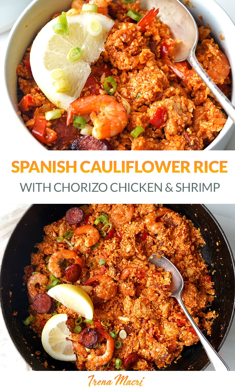 Spanish Cauliflower Rice (With Chorizo, Chicken & Shrimp)