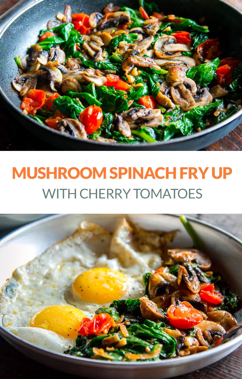 Mushroom Spinach & Tomato Fry Up