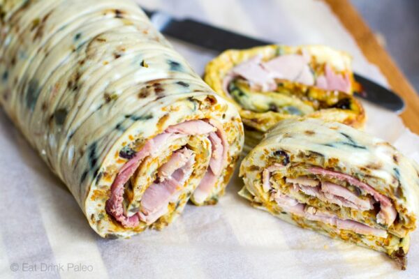 Baked Omelette Roll Recipe With Caramelised Onion, Carrot & Ham