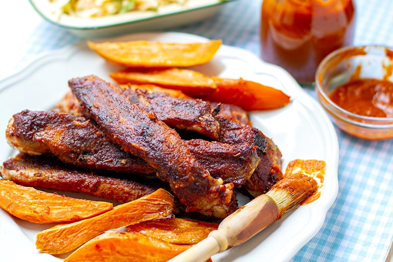 Paleo Pork Ribs Oven Roasted With Sides