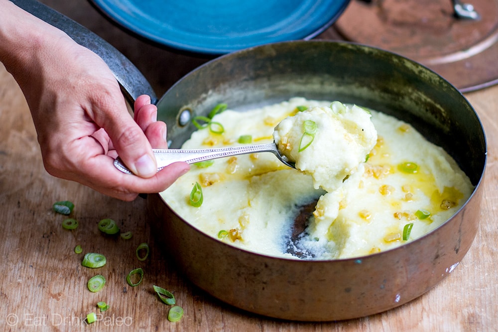 Mashed potatoes with bone broth