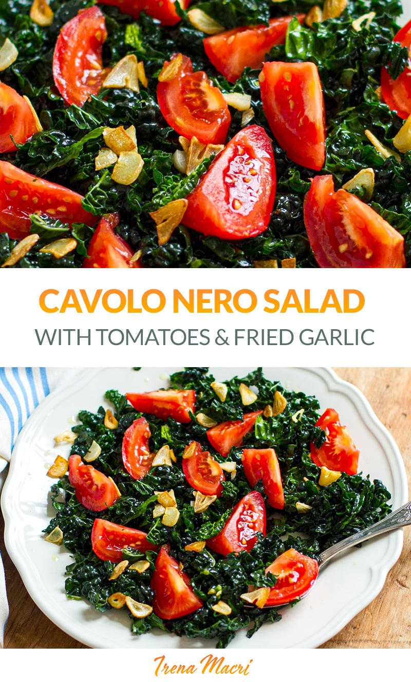 Cavolo Nero Salad With Tomatoes & Fried Garlic