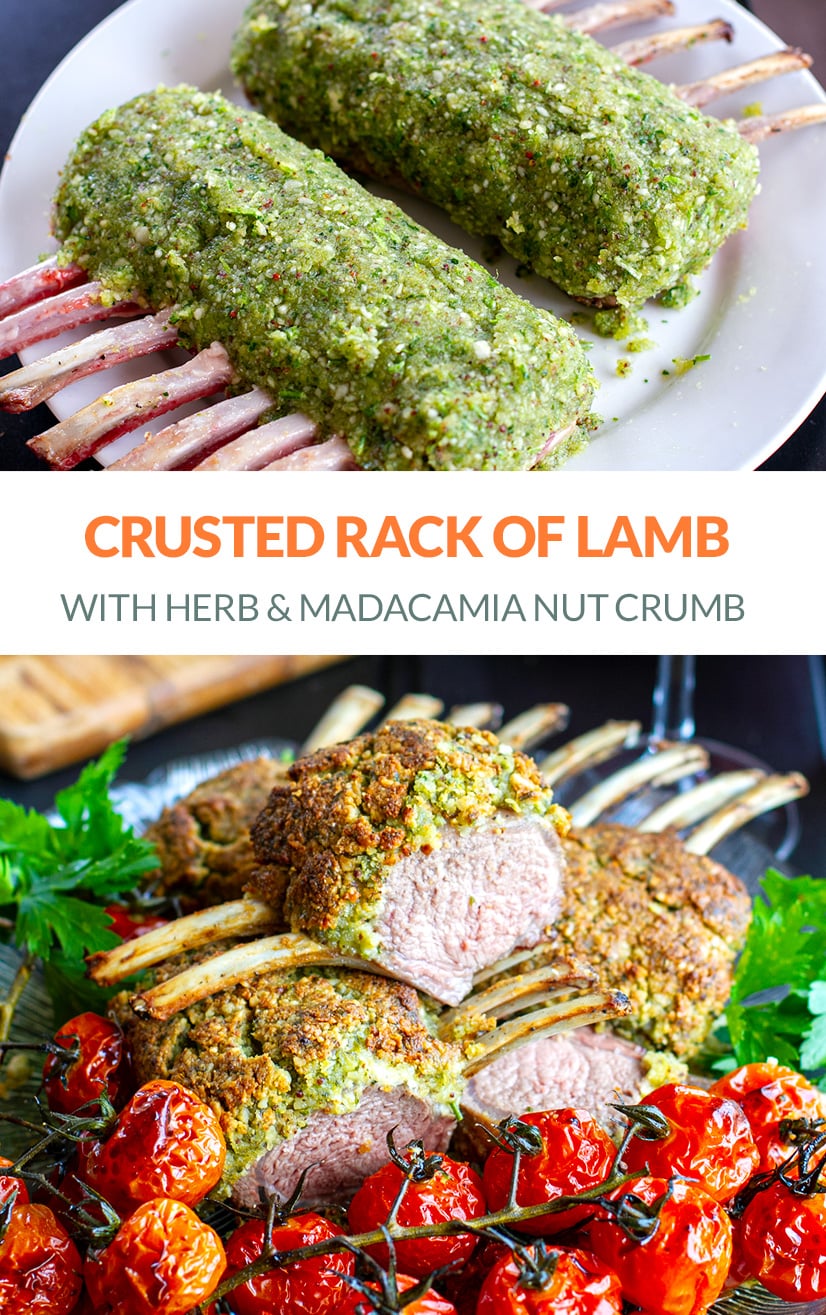 Crusted Rack Of Lamb With Herbs, Macadamia & Garlic | Irena Macri