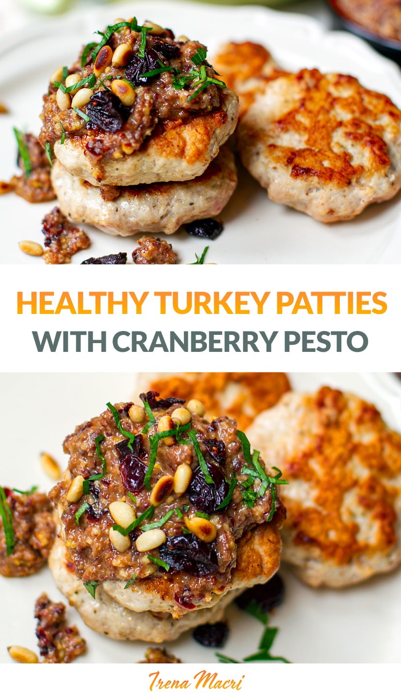Ground Turkey Patties With Cranberry & Pine Nut Pesto