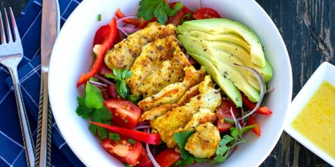 Warm Chicken Avocado Salad (Paleo, Whole30, Gluten-free, Low-Carb)
