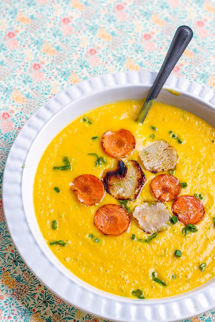 Jerusalem Artichoke & Carrot Soup - dairy-free, paleo, gluten-free, vegan friendly