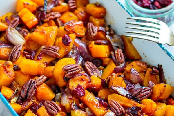 Kabocha Squash Roasted With Cranberries & Pecans