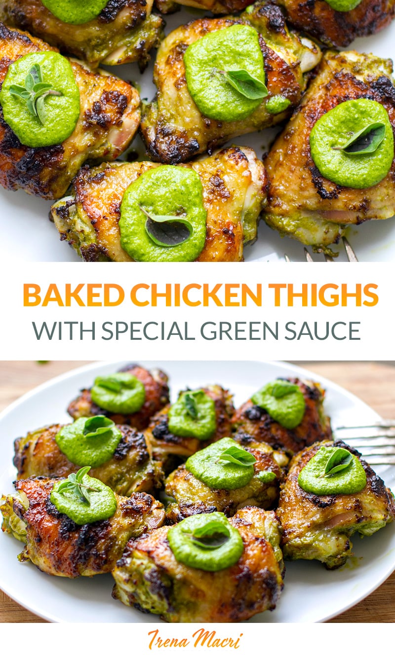 Baked Chicken Thighs With Special Green Sauce (Whole30, Keto)