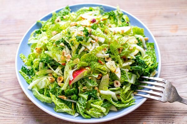 Cabbage Fennel & Apple Slaw With Orange Hazelnut Dressing