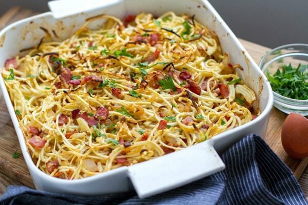 Paleo Carbonara With Spiralized Celeriac