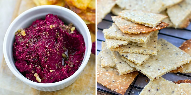 Paleo-Vorspeisen - Rote-Bete-Dip und Paleo-Cracker