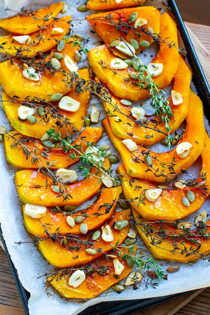 Kabocha Squash Roasted With Thyme & Garlic (Gluten-Free, Vegetarian)