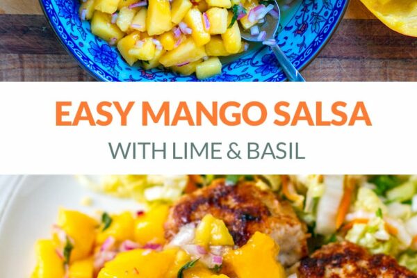 Easy Mango Salsa With Lime & Basil - Perfect For Fish & Chicken