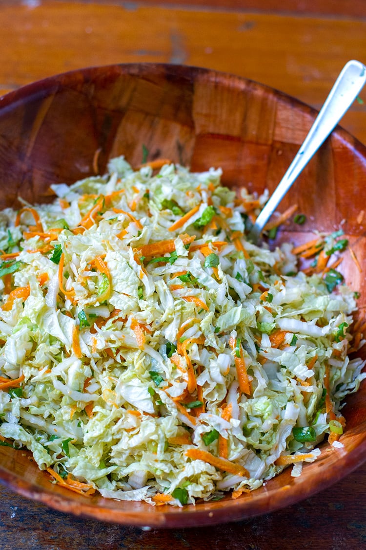 Napa Cabbage Salad With Honey Lime & Ginger Dressing