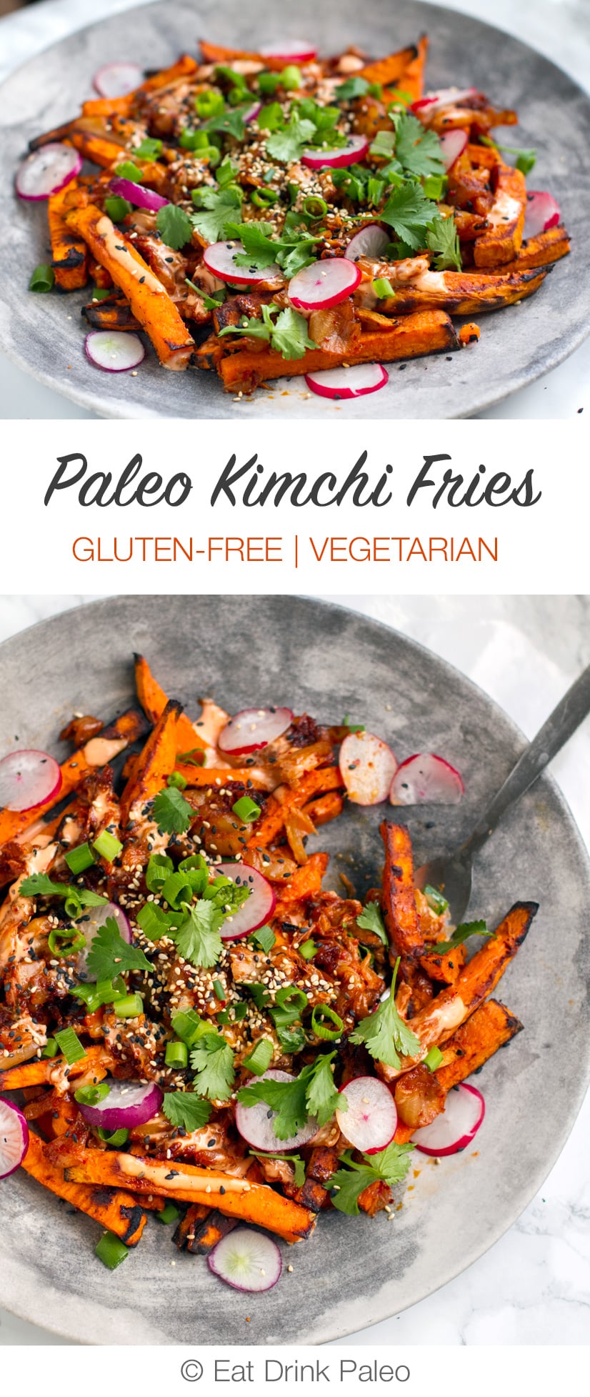 Paleo Kimchi Fries (Gluten-Free, Dairy-free, Vegetarian)
