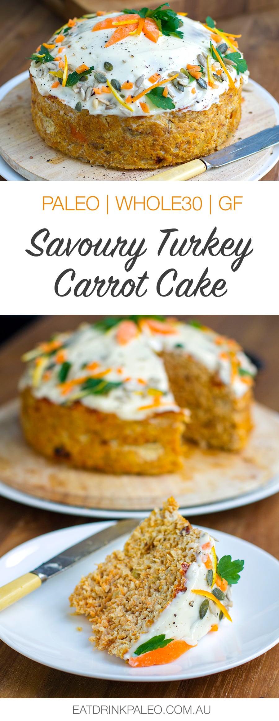 Savoury Turkey Carrot Cake (Paleo, Gluten-free, Whole30 friendly)