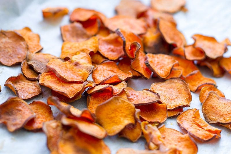 Baked Sweet Potato Chips The Take It Easy Chef