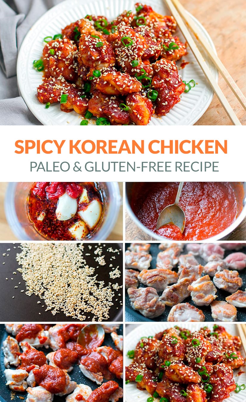 Korean spicy chicken (inspired by KFC - Korean Fried Chicken) - paleo, gluten-free, low-sugar recipe