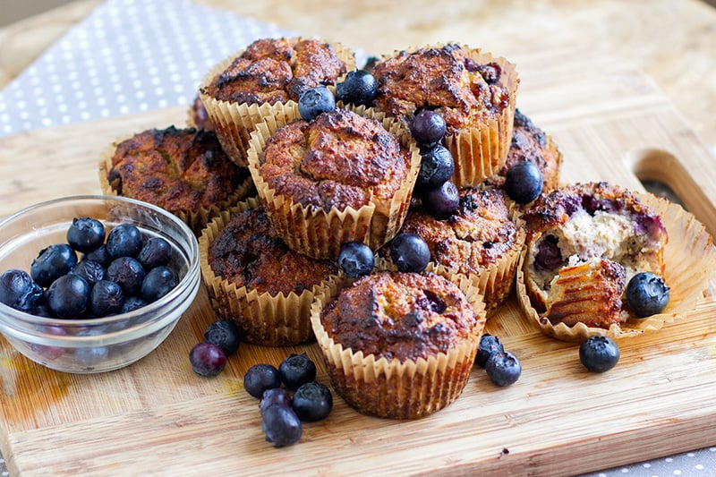 Paleo blueberry banana muffins