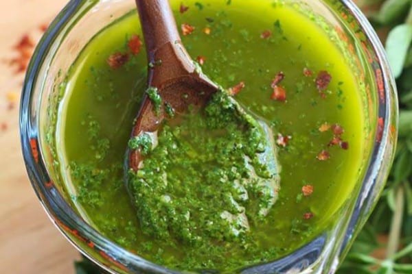 Sugar-free salad dressing: chimichurri sauce