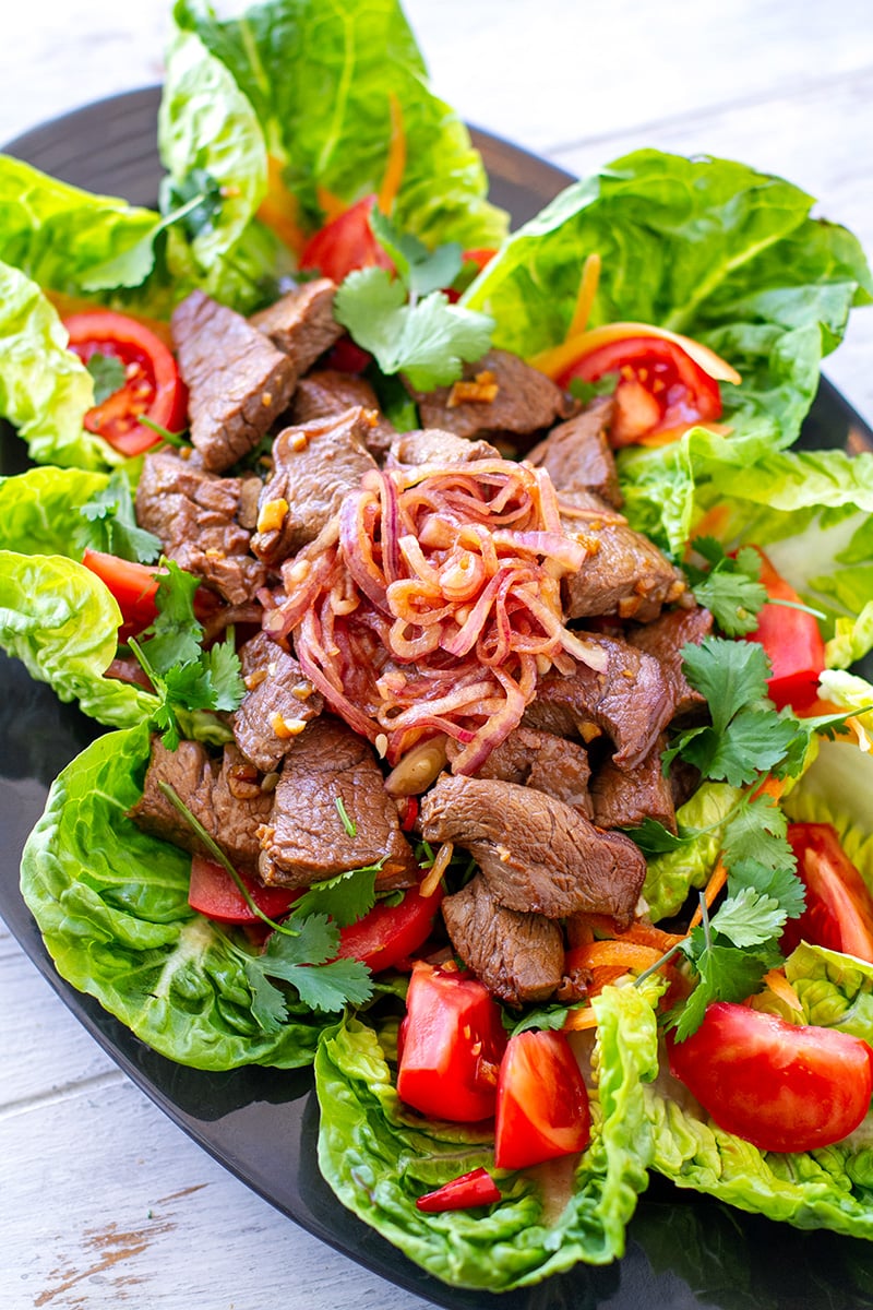 Vietnamese Shaking Beef Salad (Paleo, Gluten-Free)