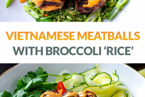 Vietnamese Pork Meatballs With Sriracha Mayo & Broccoli Rice