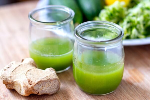 Zucchini Juice Shooters With Ginger & Lemon