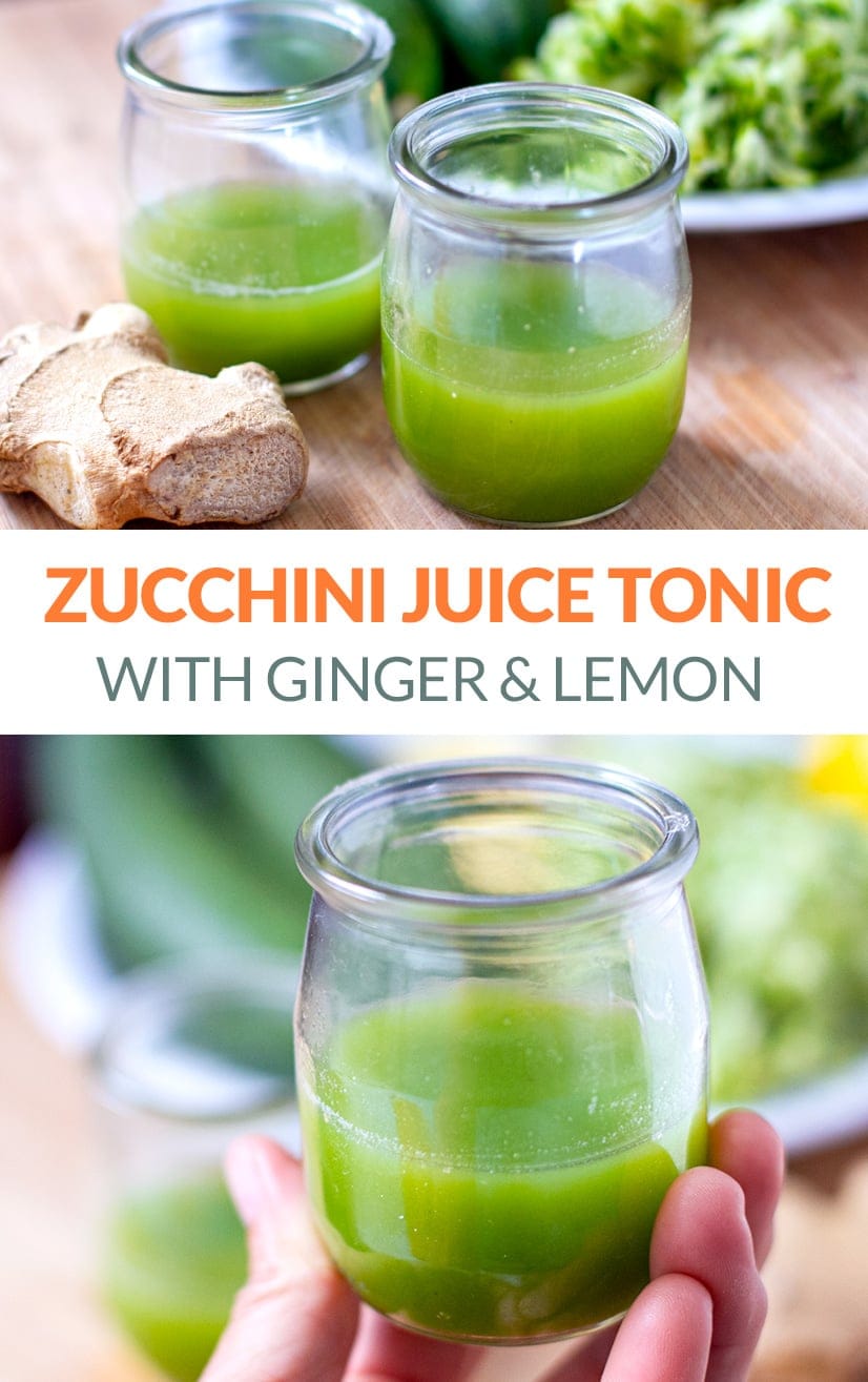 zucchini juice tonic with ginger & lemon