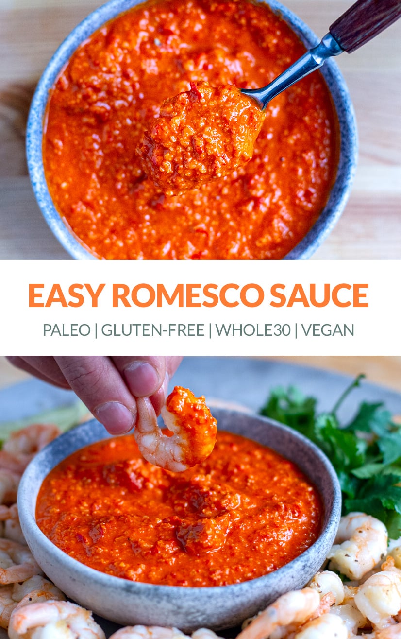 Red Pepper Romesco Sauce (Vegan, Paleo, Whole30)