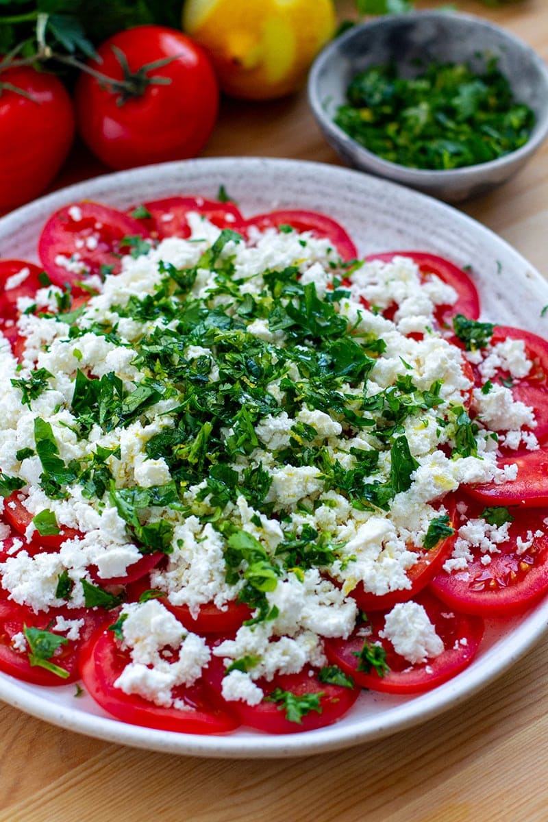 Tomato Ricotta Salad With Gremolata (LowCarb, GlutenFree)