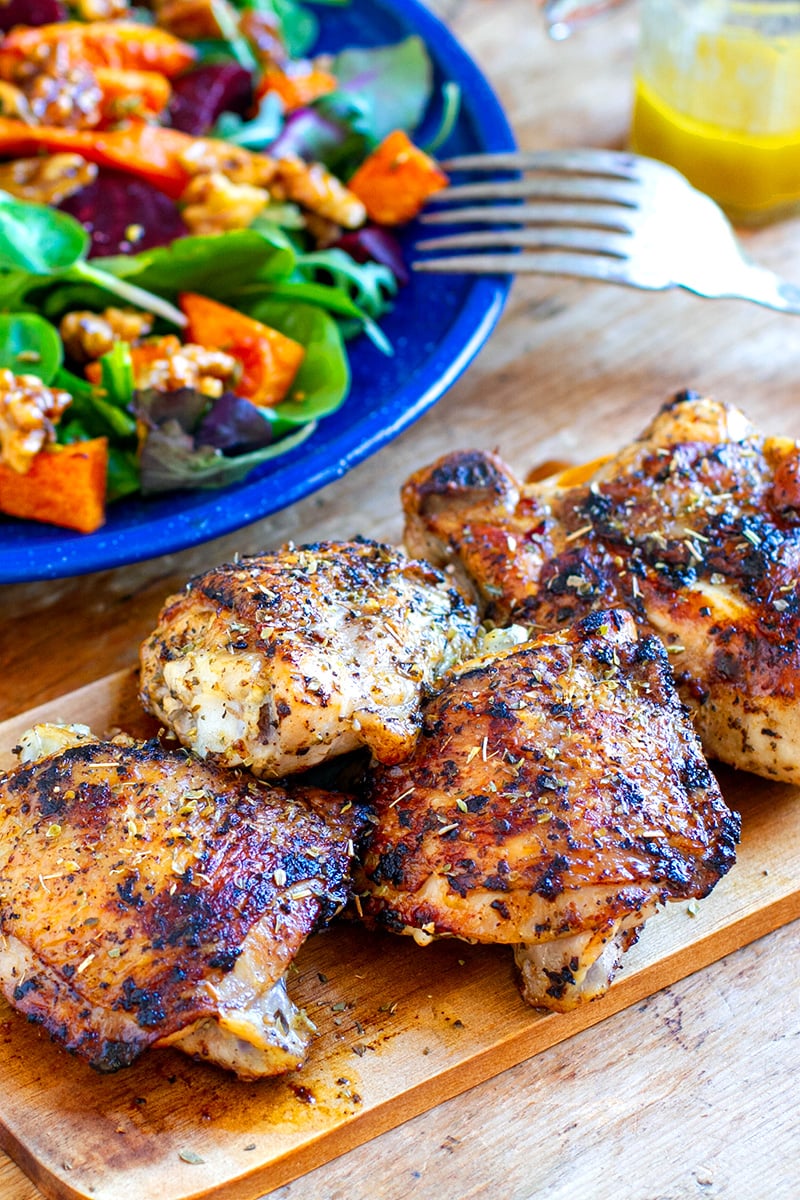 Roasted Chicken Thighs & Salad