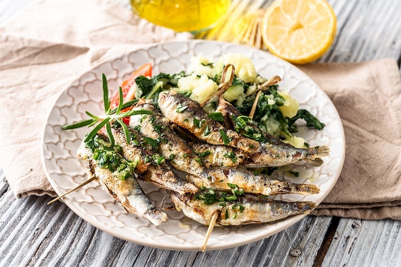 Grilled sardines