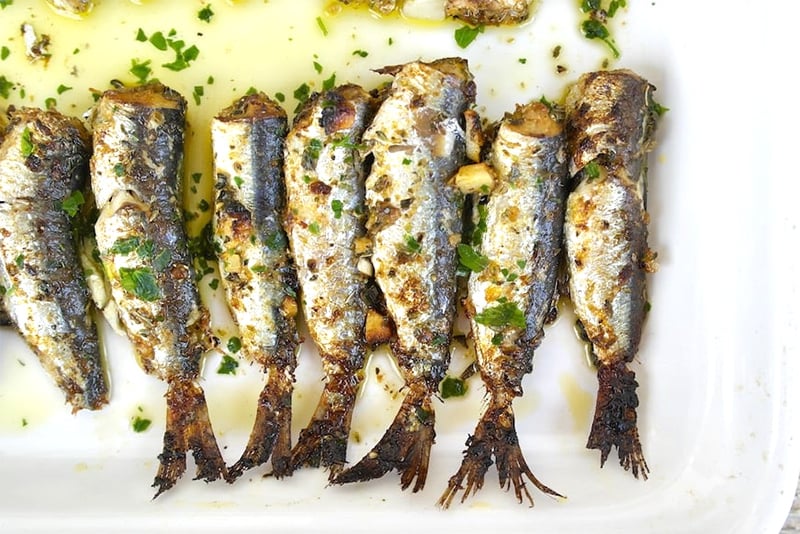 Roast sardines