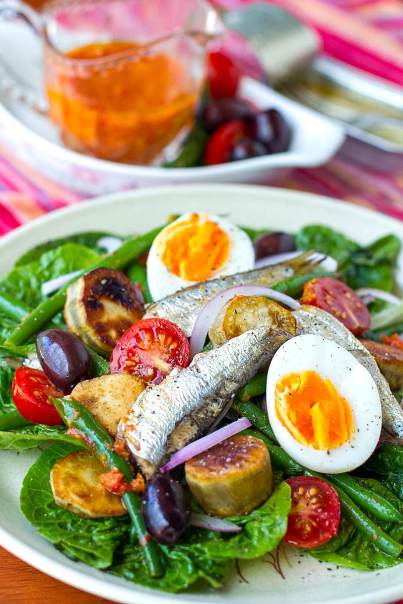 Nicoise Salad With Sardines & Sun-Dried Tomato Dressing