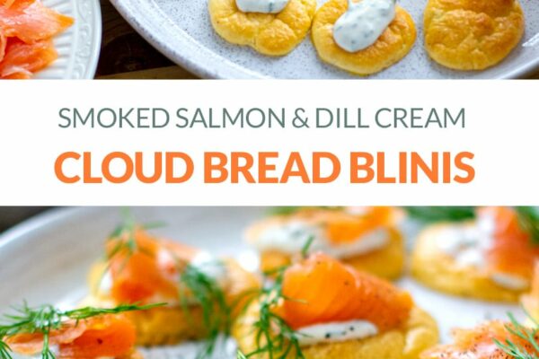 Cloud Bread Blinis With Smoked Salmon & Horseradish Cream (Keto, Gluten-Free)