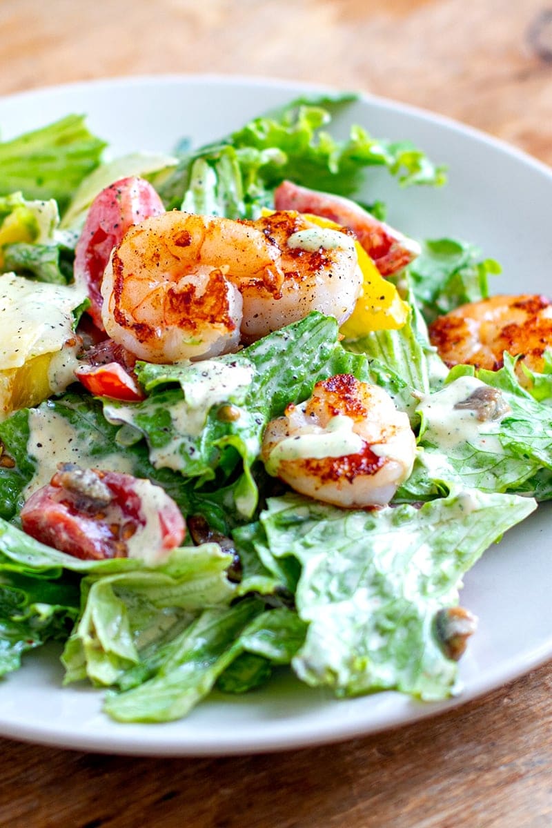 Grilled Shrimp Caesar Salad (Gluten-Free, Low-Carb)