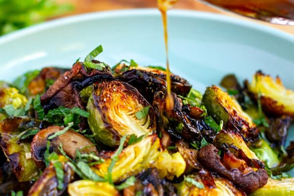 Honey Balsamic Roasted Brussels Sprouts