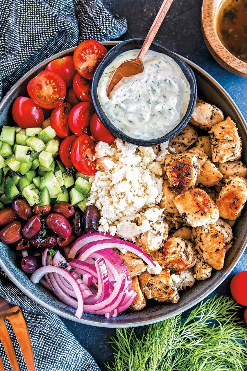 Low-Carb Greek Chicken Bowls (Keto, Gluten-Free)