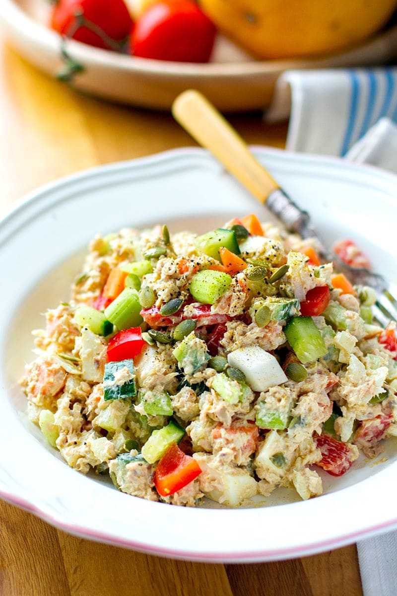 Canned Salmon Salad With Curry-Spiced Mayo Dressing