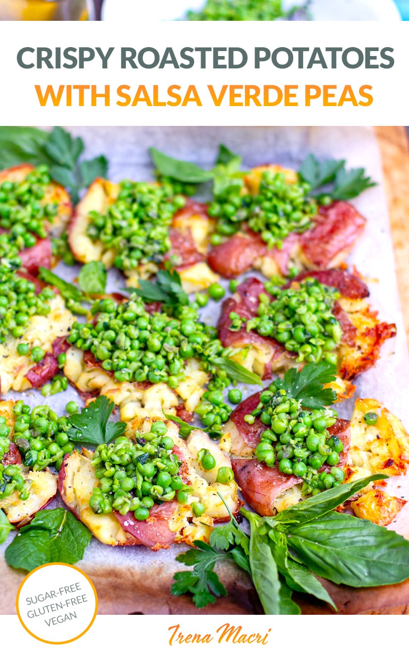 Roasted Smashed Potatoes With Salsa Verde Peas