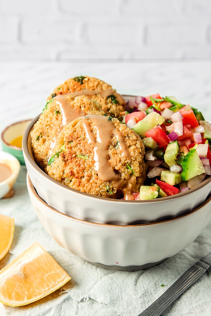 Quinoa Falafels With Israeli Salad Recipe
