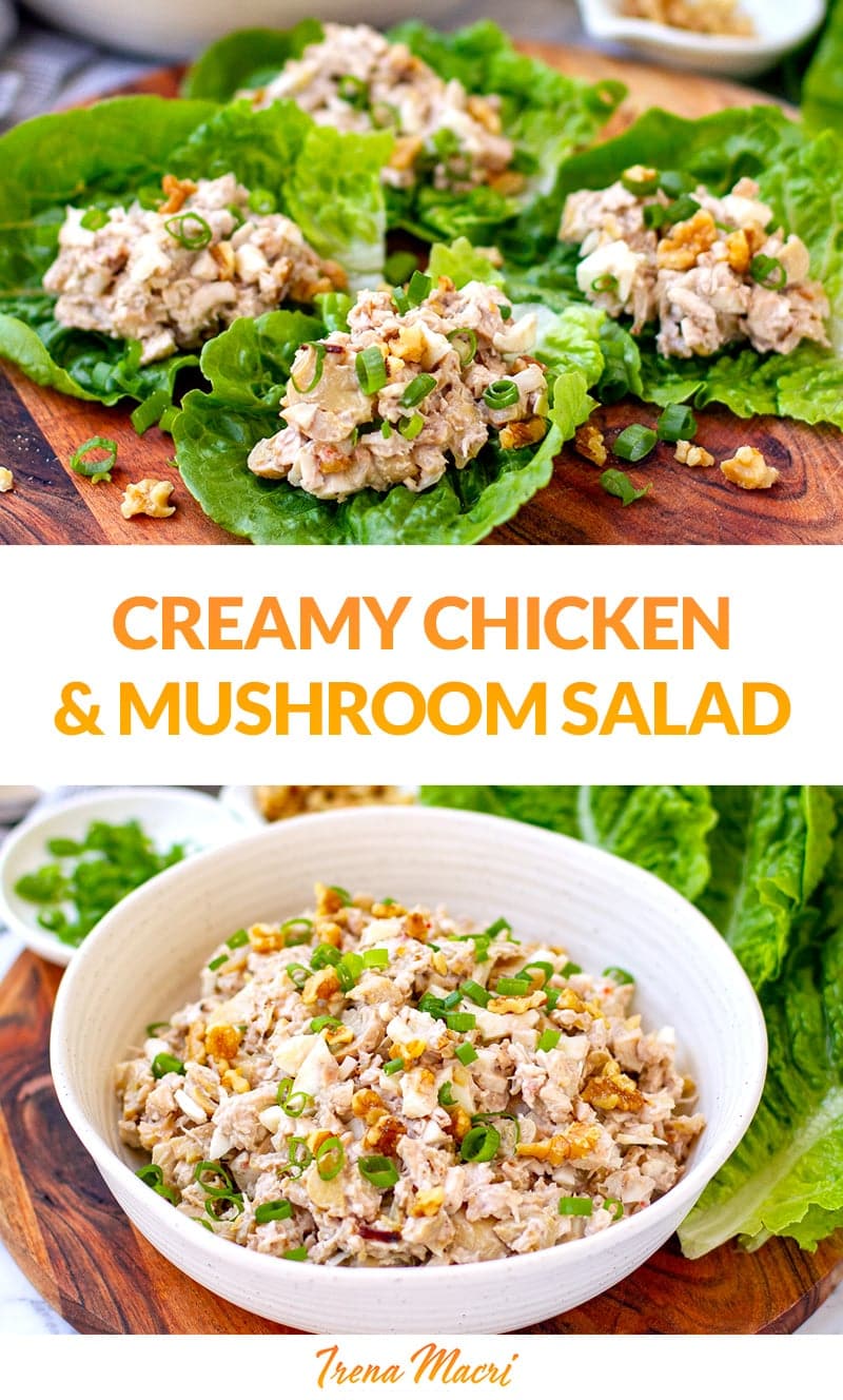 Creamy Chicken Mushroom Salad 'Sherlock' (Keto, Paleo, Whole30)