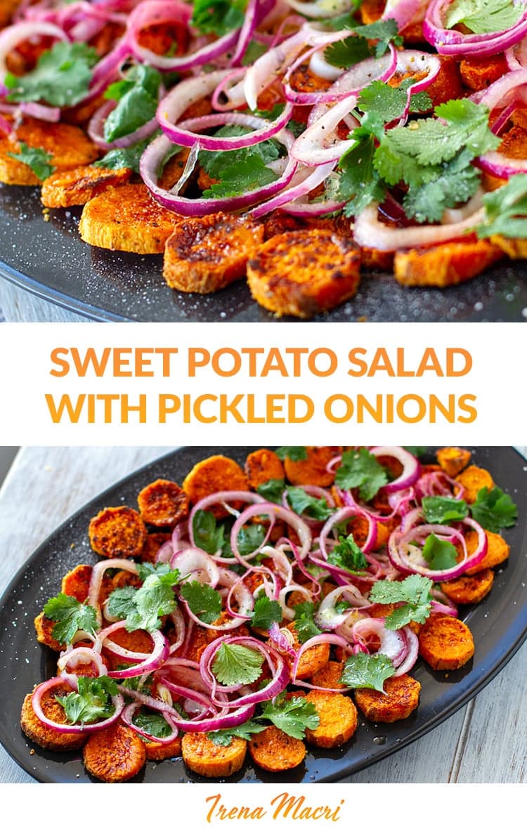 Roasted Sweet Potato Salad With Pickled Onions & Cilantro