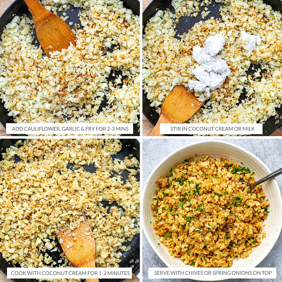 How to cook cauliflower rice in a frying pan