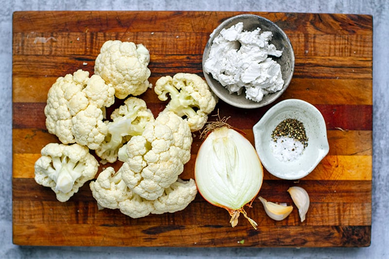 Ingredients for coconut cauliflower rice