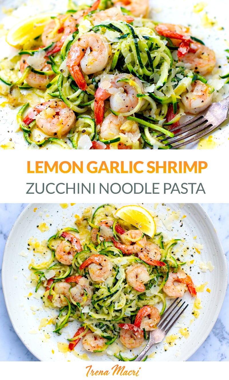 Lemon Garlic Shrimp Zucchini Pasta (Low-Carb, Gluten-Free)